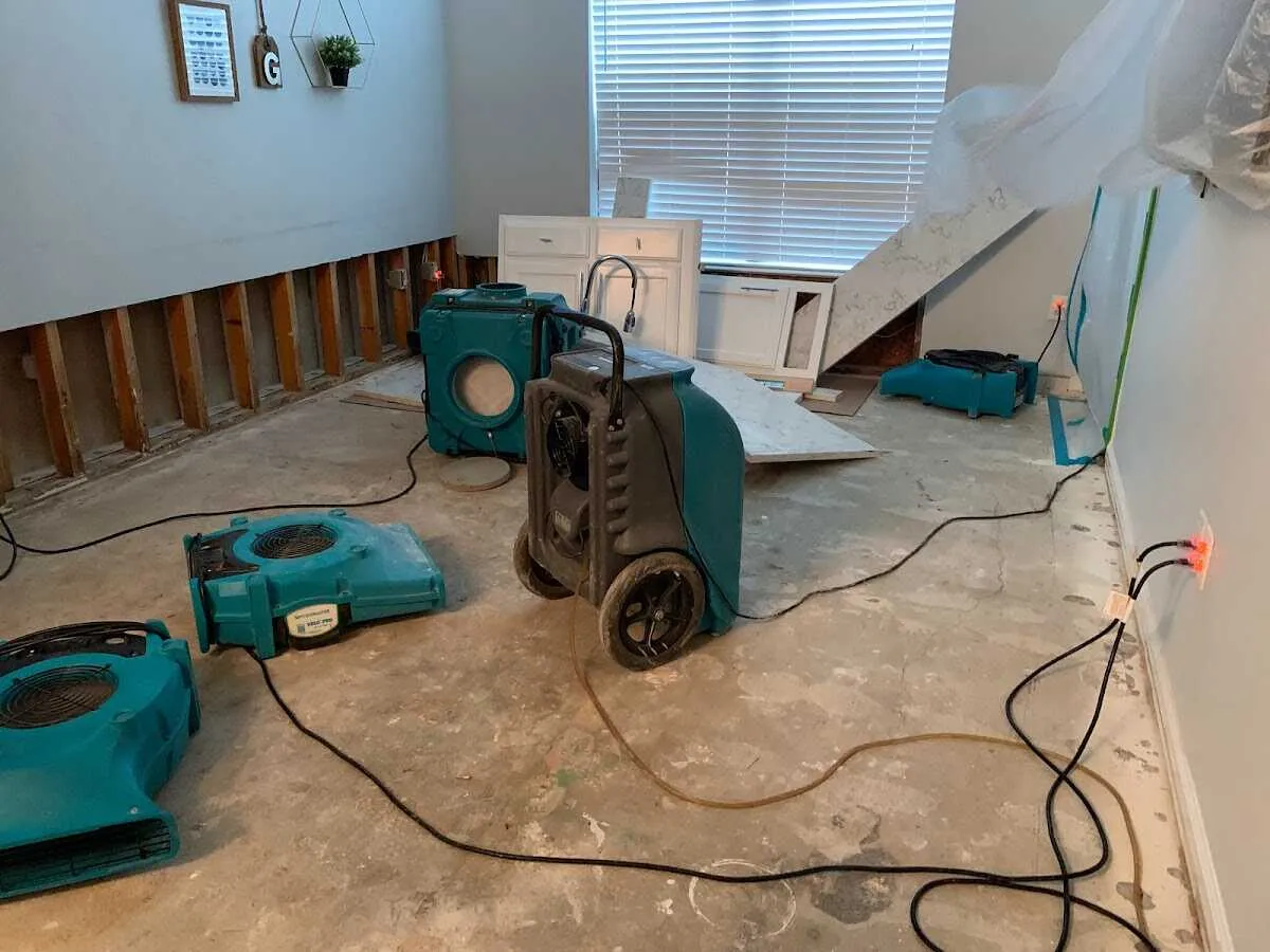 Dehumidifier in flood-cut room for Water Extraction & Removal in Norwood
